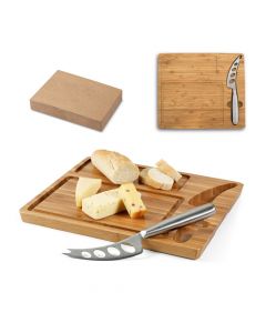MALVIA - Käsebrett aus Bambus mit Messer