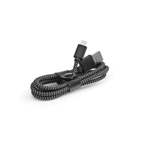 BERNOULLI CABLE - Bernoulli Kabel aus rPET. 1 m. USB-A auf Lightning. Schnellladefunktion