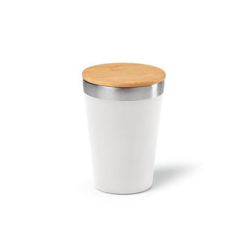 DON TRAVEL CUP - Don Reisebecher recy.Edelstahl mit Bambusdeckel, 400 ml. Doppelwandig