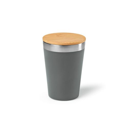 DON TRAVEL CUP - Don Reisebecher recy.Edelstahl mit Bambusdeckel, 400 ml. Doppelwandig