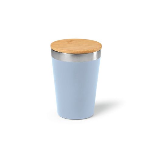 DON TRAVEL CUP - Don Reisebecher recy.Edelstahl mit Bambusdeckel, 400 ml. Doppelwandig