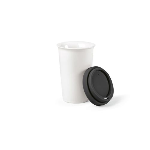 TAGUS TRAVEL CUP - Tagus Reisebecher aus Keramik, 330 ml. Doppelwandig mit farbigem Deckel