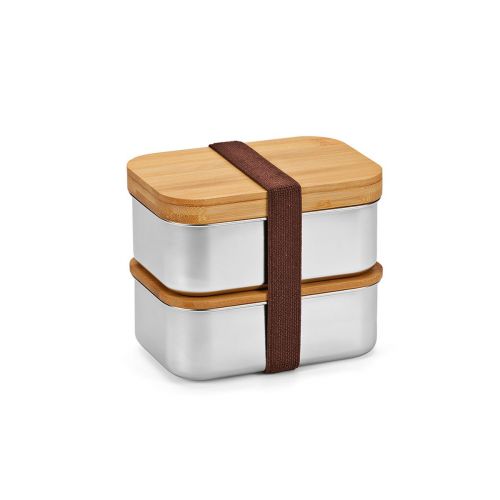 VERMEER LUNCHBOX - , rec.Edelstahl, 1480 ml, mit Bambusdeckel und integriertem Besteck