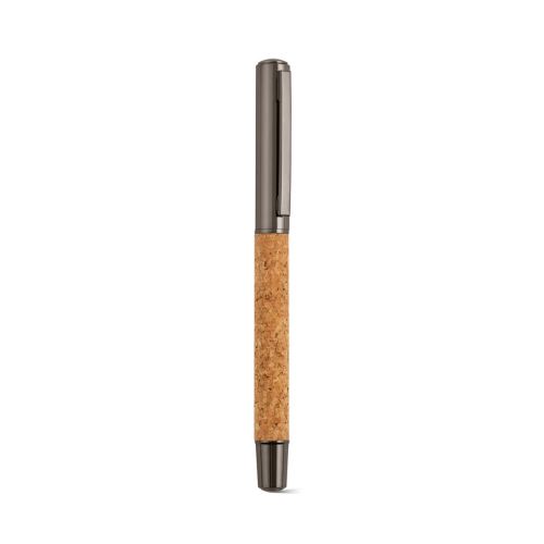 FAULKNER PEN - Faulkner Kugelschreiber.Kork und recy.Edelstahl. Blaue Dokumental®-Tinte