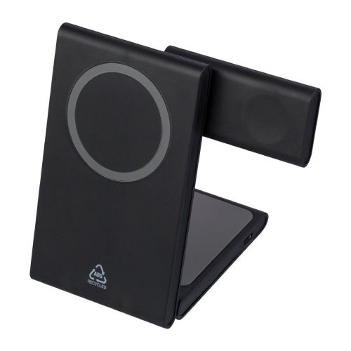 VALERIO - Recyceltes ABS 3-in-1 magnetisches kabelloses Ladegerät 