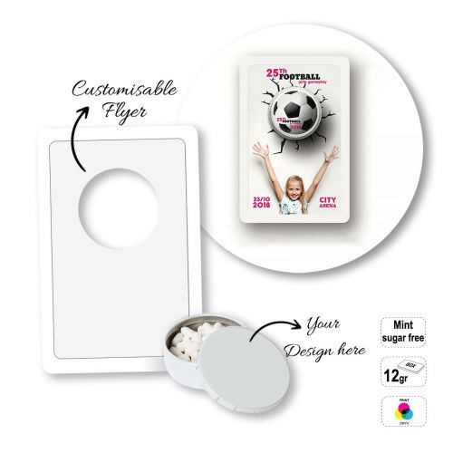 SUGARFREE MINT CARD - Schachtel mit zuckerfreien Pfefferminzbonbons mit Faltblatt