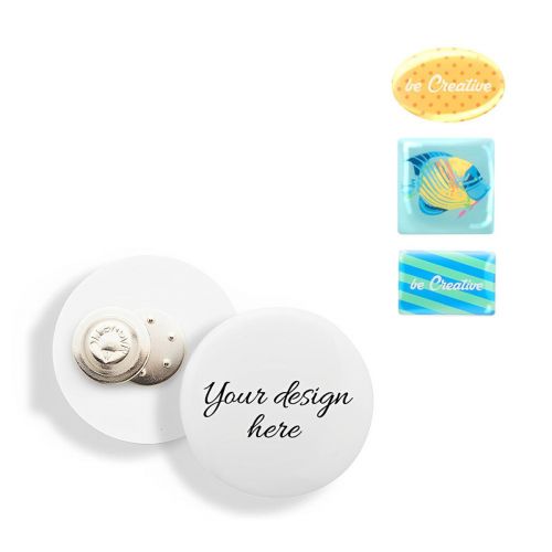DOMEBADGE - Anstecker mit Magnetbefestigung 35×53 mm