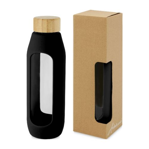TIDAN - Lidan 360 ml Becher aus Borosilikatglas mit Korkgriff und Silikondeckel