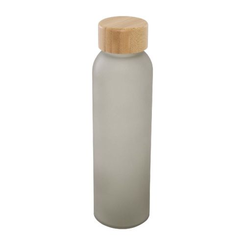 LUME -  500 ml Flasche aus mattiertem Kalknatronglas mit Bambusdeckel