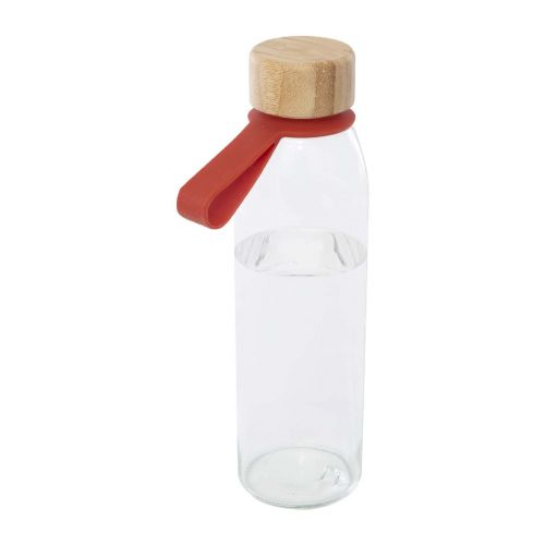 PORTO -  500 ml Glas-Flasche mit Silikongriff und Bambusdeckel