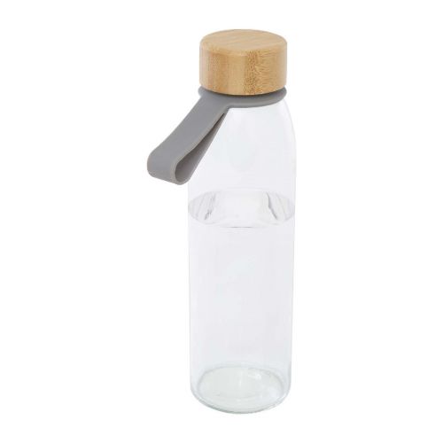 PORTO -  500 ml Glas-Flasche mit Silikongriff und Bambusdeckel