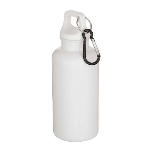 OREGON -  400 ml einfarbige RS-zertifizierte Trinkflasche aus recyceltem Kunststoff mit Karabinerhaken
