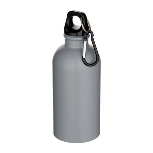BOUNCE - Oregon 400 ml matte RCS-zertifizierte einwandige Trinkflasche aus recyceltem Edelstahl mit Karabinerhaken