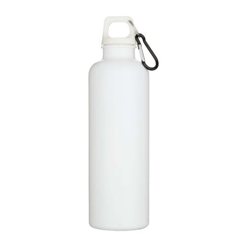 OREGON -  750 ml einfarbige RS-zertifizierte Wasserflasche aus recyceltem Kunststoff mit Karabinerhaken