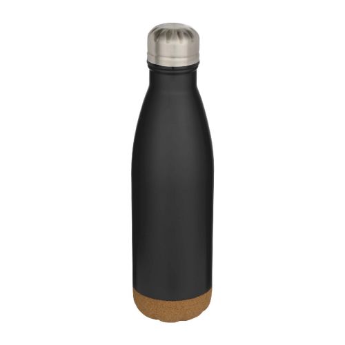 COVE -  500 ml doppelwandige, vakuumisolierte Trinkflasche aus Edelstahl mit Korkdetails