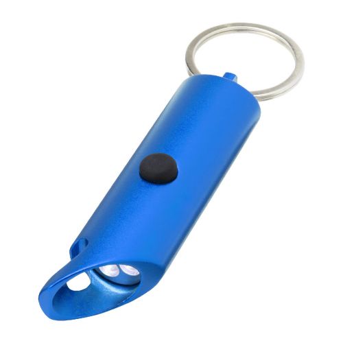 FLARE -  IPX-LED-Lampe und Flaschenöffner aus recyceltem Aluminium mit Schlüsselanhänger
