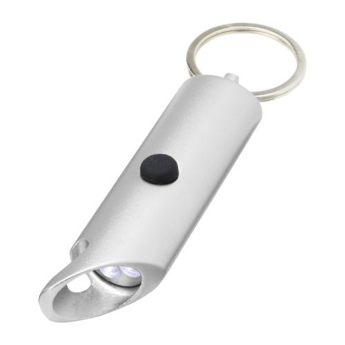 FLARE -  IPX-LED-Lampe und Flaschenöffner aus recyceltem Aluminium mit Schlüsselanhänger