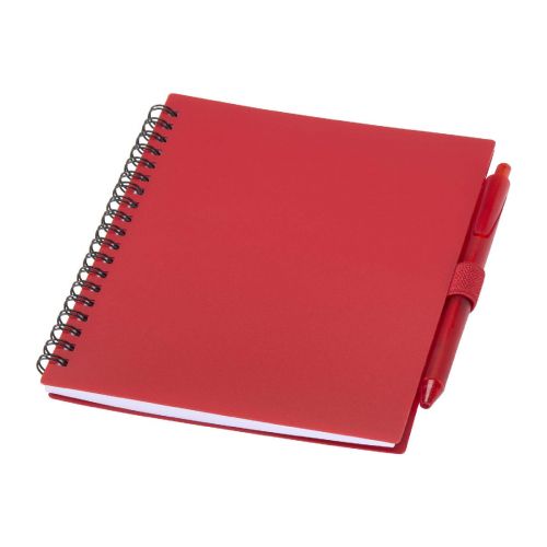 NIOVE -  Softcover Notizbuch aus recyceltem Kunststoff mit Kugelschreiber (blaue Mine)
