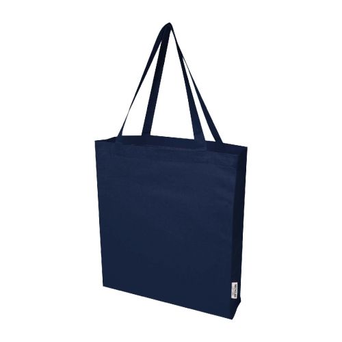 MADRAS -  140 g/m² Baumwoll Tragetasche mit Seitenfalten aus GRS recycelter Baumwolle 12L