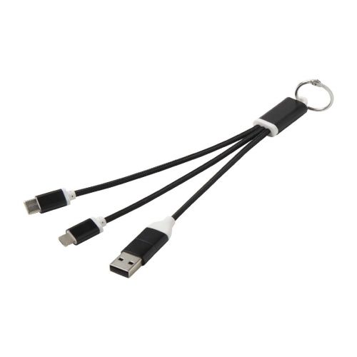 METAL -  4-in-1 Ladekabel aus recyceltem Aluminium mit Schlüsselanhänger