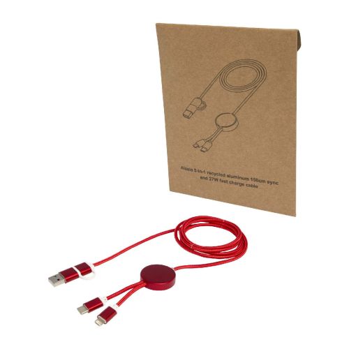 W ALASIA - Alasia 150 cm 5-in-1 Kabel aus recyceltem Kunststoff für Datenübertragung und 27W Schnellladung