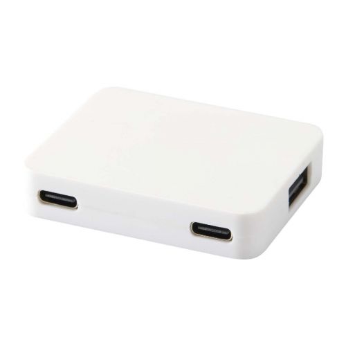 GAIA -  4 Port USB Hub mit USB-A- und Typ-C-Ausgang und zwei Eingängen aus recyceltem Kunststoff