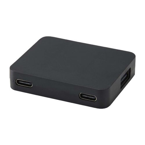 GAIA -  4 Port USB Hub mit USB-A- und Typ-C-Ausgang und zwei Eingängen aus recyceltem Kunststoff