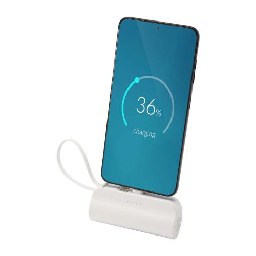 ALNAIR -  10 W 5000 mAh Typ C Powerbank aus recyceltem Kunststoff mit integriertem Klappständer und 2 in 1 Kabel
