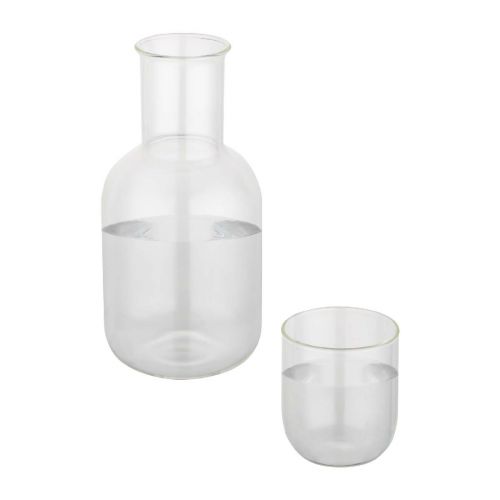 AMELIE - Set aus Glaskaraffe und Tasse, matt