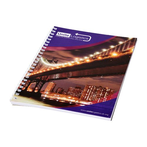 A4 - Desk-Mate®  Spiralnotizbuch mit bedruckter Rückseite