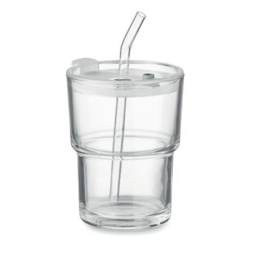 SIP - Glasbecher mit trinkhalm 400ml