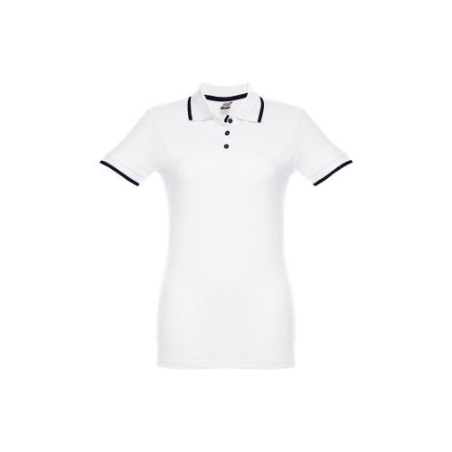 THC ROME WOMEN WH - Zweifarbiges Baumwoll-Poloshirt für Damen