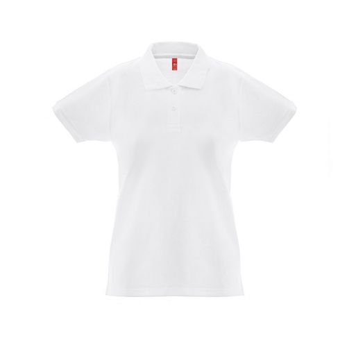 THC MONACO WOMEN WH - Kurzarm-Poloshirt für Damen aus kardierter Baumwolle