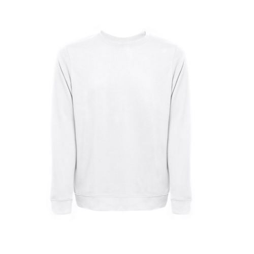 THC COLOMBO WH - Sweatshirt (unisex) aus italienischem Frottee ohne Krempel. Weiße Farbe