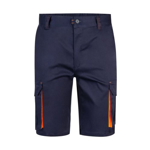 VL HEMERA - Zweifarbige Stretch-Bermudashorts mit mehreren Taschen (240 g/m²) aus Baumwolle (46 %), EME (38 %) und Polyester (16 %)