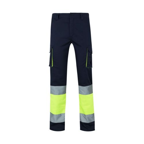VL ZEUS LARGE - Zweifarbige Stretch-Hose mit mehreren Taschen (240 g/m²), aus Baumwolle (46 %), EME (38 %) und Polyester (16 %)