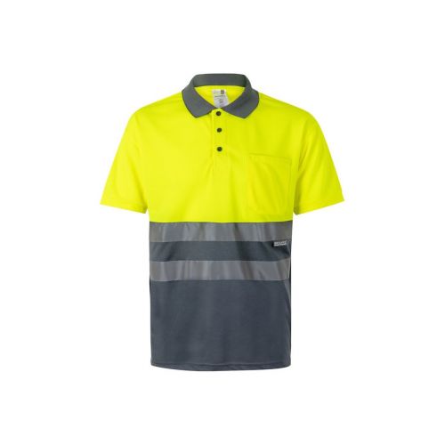 VL CUPID LARGE - Zweifarbiges Poloshirt im Bird-Eye-Design (160g/m²) mit kurzen Ärmeln, aus Polyester (100%)