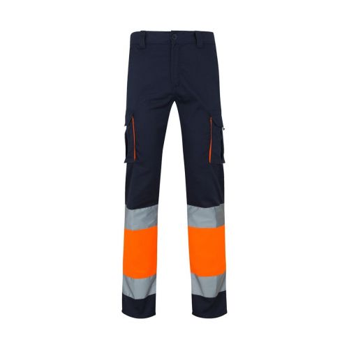 VL ZEUS - Zweifarbige Stretch-Hose mit mehreren Taschen (240 g/m²), aus Baumwolle (46 %), EME (38 %) und Polyester (16 %)