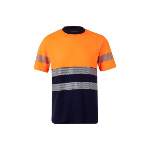VL BASTET - Zweifarbiges T-Shirt aus Piqué (150 g/m²), aus Baumwolle (55 %) und Polyester (45 %)