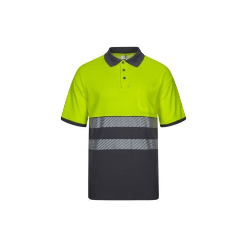 VL ACHELOUS - Zweifarbiges Piqué-Poloshirt (150g/m²) mit kurzen Ärmeln, aus Baumwolle (55%) und Polyester (45%)