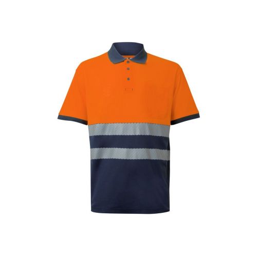 VL ACHELOUS - Zweifarbiges Piqué-Poloshirt (150g/m²) mit kurzen Ärmeln, aus Baumwolle (55%) und Polyester (45%)