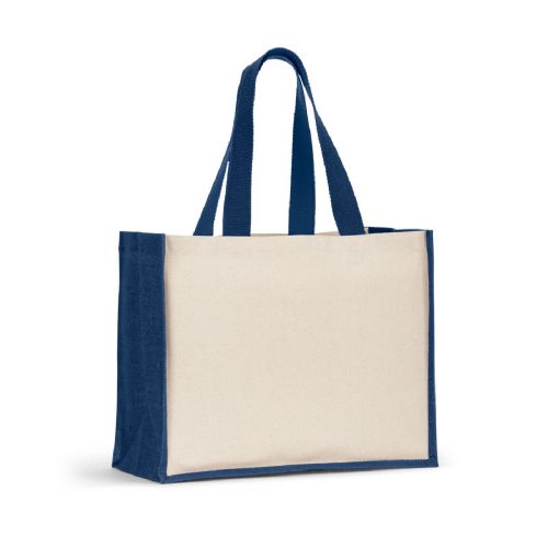 HELSINQUE COLOUR - Tasche aus Canvas (320 g/m²), mit Boden und Seiten aus farbig laminierter Jute (350 g/m²)