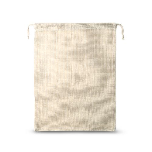 NAPOLI - Beutel aus 100% Baumwolle (120 g/m²) mit Netzgewebe auf der Vorderseite (100 g/m²)