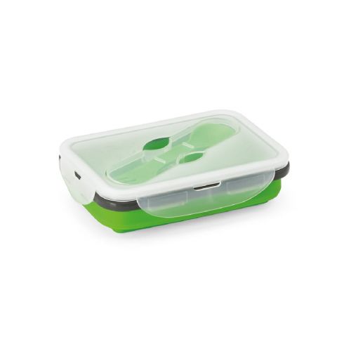 SAFFRON - Lunchbox. Faltbare hermetische Frischhaltebox aus Silikon und PP 640 mL