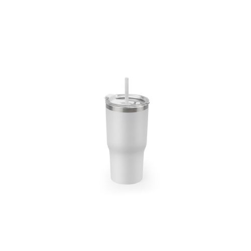 JOYNER M - Kompakter Reisebecher aus Edelstahl (91 % recycelt) mit vakuumisolierter Doppelwand und matter Oberfläche 600 ml