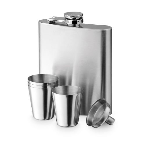 NOVAK - Set aus Edelstahlflasche und Gläsern 200 mL