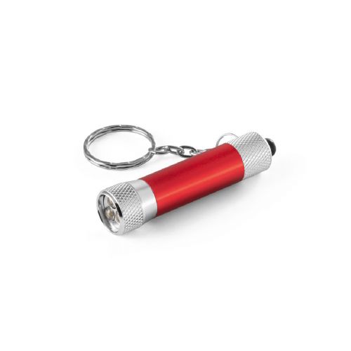 RE-LERGAN - Schlüsselanhänger aus Aluminium (92% recycelt) mit 3-Licht-LED-Taschenlampe
