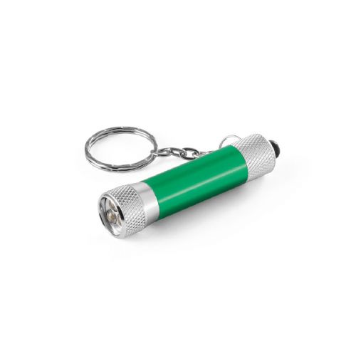 RE-LERGAN - Schlüsselanhänger aus Aluminium (92% recycelt) mit 3-Licht-LED-Taschenlampe