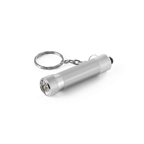 RE-LERGAN - Schlüsselanhänger aus Aluminium (92% recycelt) mit 3-Licht-LED-Taschenlampe