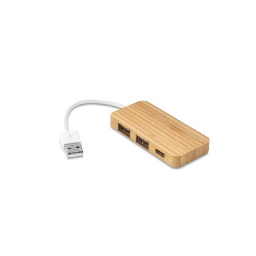 MOSER - HUB mit 2 USB-A und 1 USB-C Anschluss aus Bambus